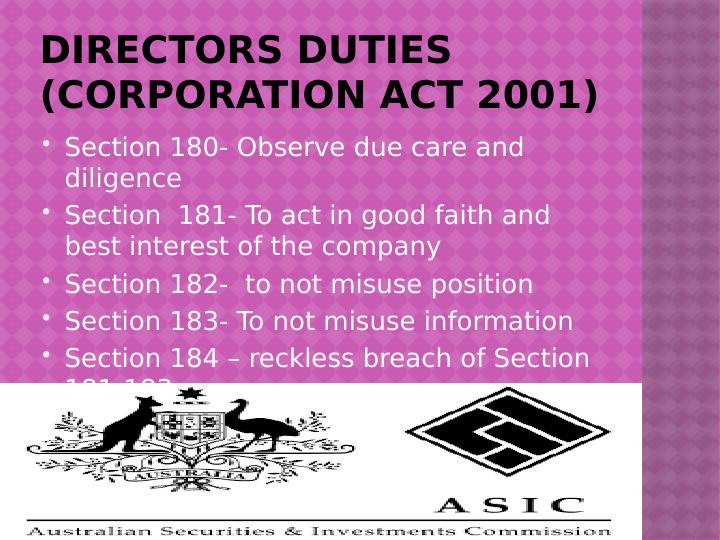 Breach of Directors Duties under Corporation Act 2001 - ASIC v Cassimatis (No. 8) [2016] FCA 1023_2