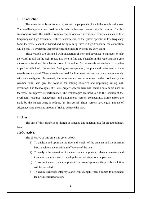 Designing Antenna and Junction Box for Autonomous Boat | Desklib