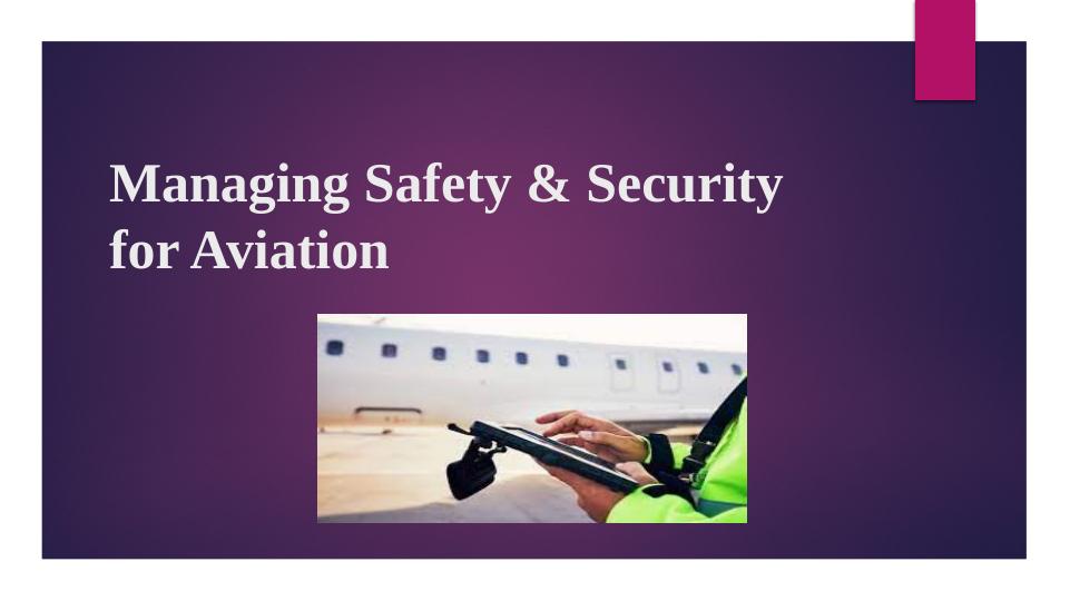 Managing Safety & Security for Aviation Desklib