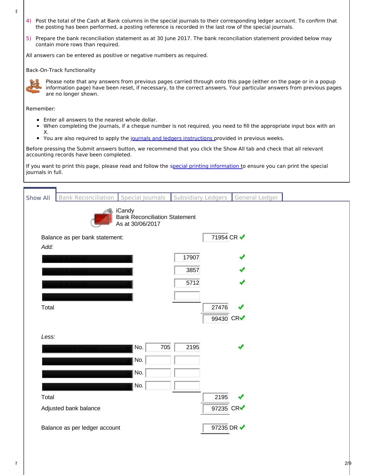 Bank Reconciliation - Manual Accounting Practice Set