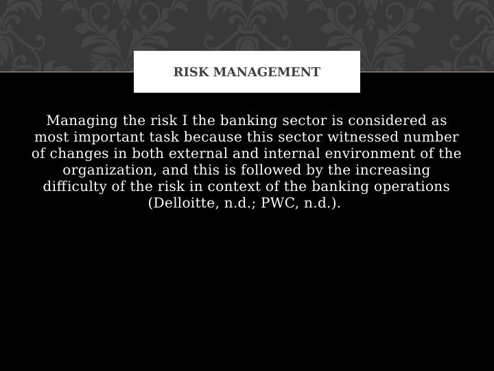 Regulation and Risk Management in Banking Sector Desklib
