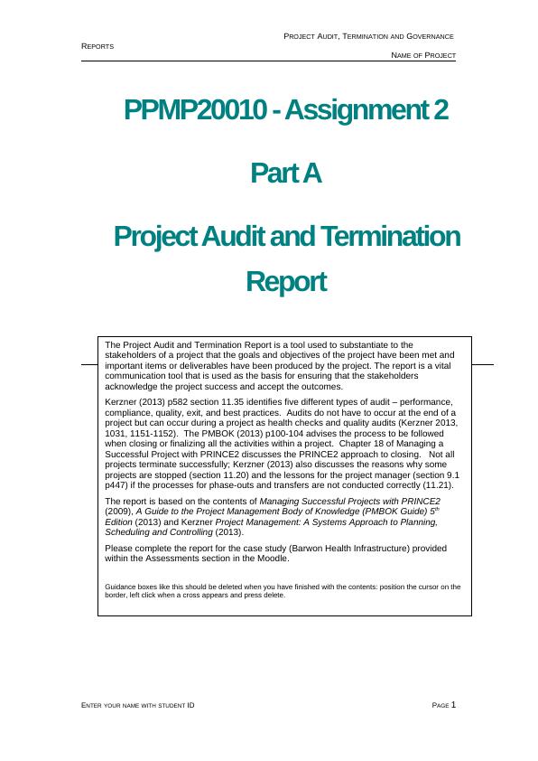 Project Audit and Termination Report for Barwon Health Infrastructure_1