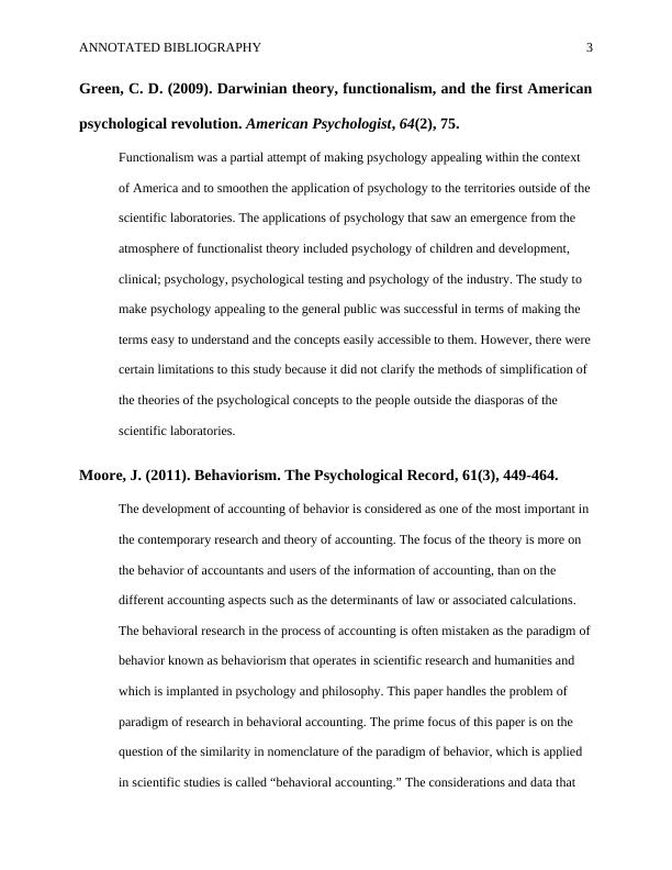 Annotated Bibliography and Outline on Behaviorism_3