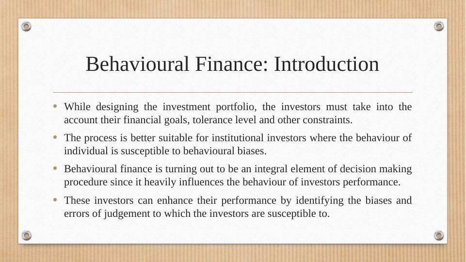 behavioural finance thesis