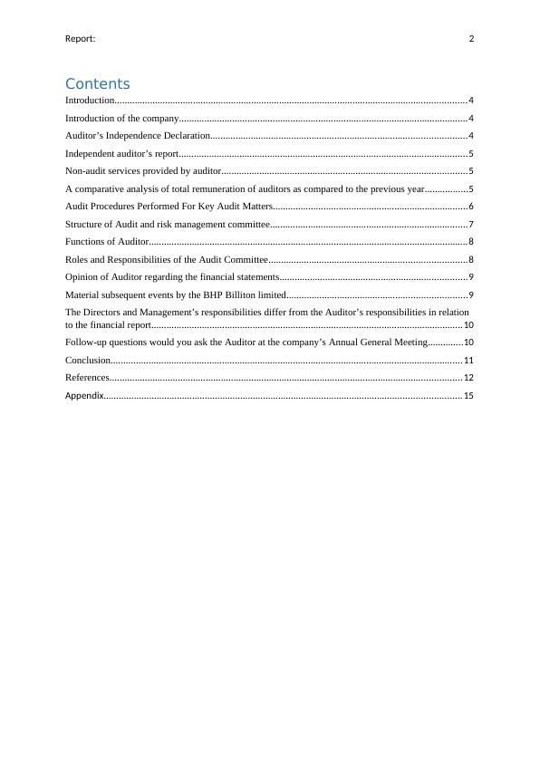 Audit and Assurance Report of BHP Billiton Limited | Desklib_3