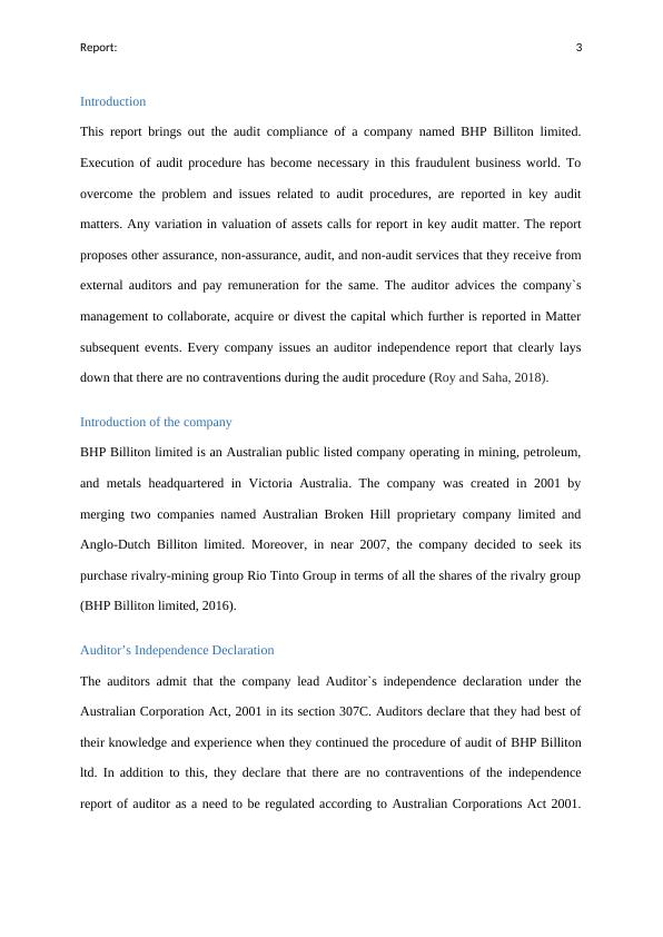 Audit and Assurance Report of BHP Billiton Limited | Desklib_4