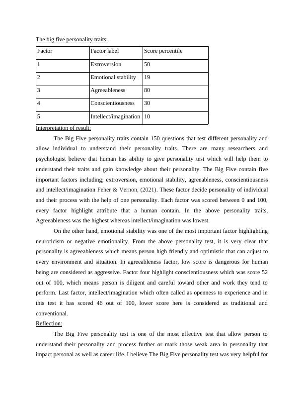 literature review on big five personality traits