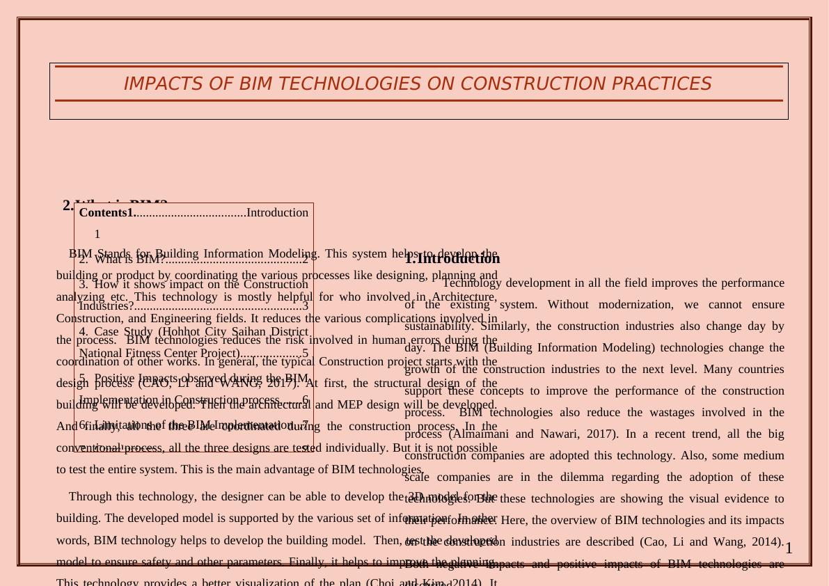 Impacts of BIM Technologies on Construction Practices_2