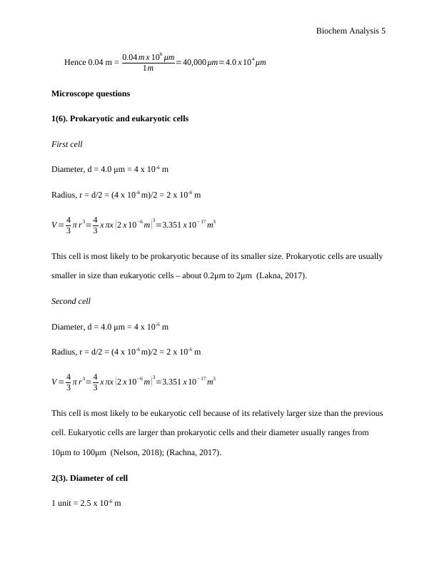 Biochem Analysis 1 Metric conversations, scientific notations