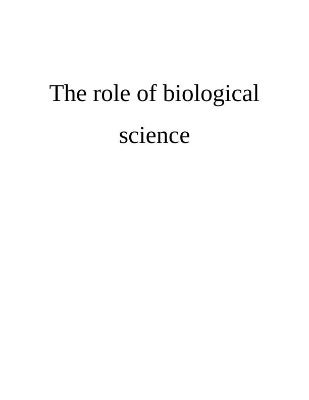 The Role of Biological Science in Healthcare Settings_1
