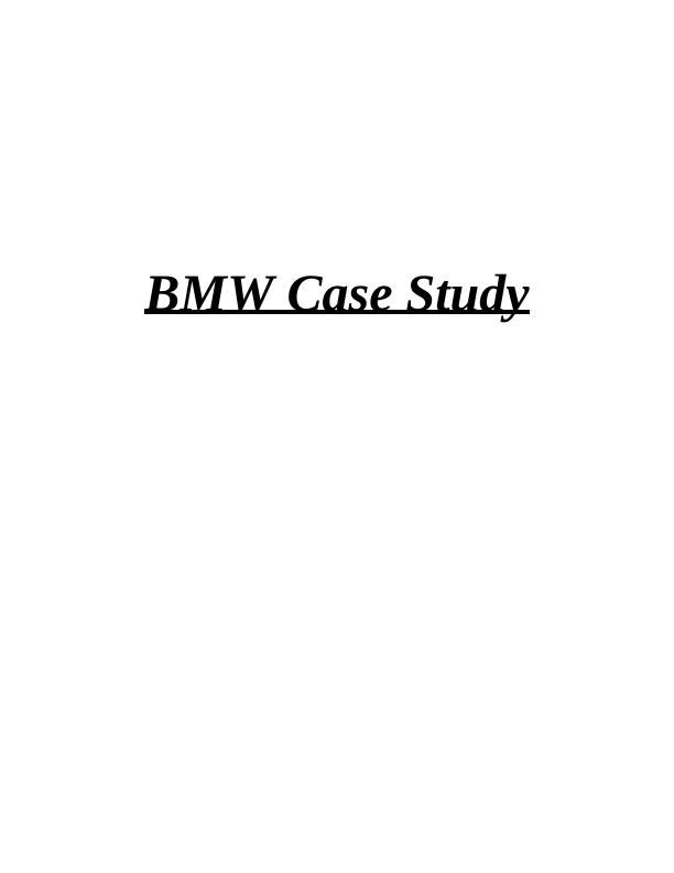 bmw case study strategic management