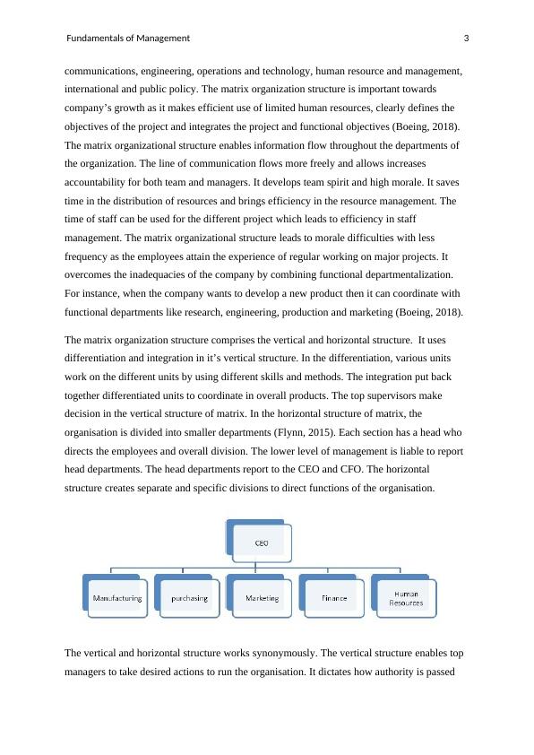 Organizational Structure of Boeing: Analysis of Matrix Structure