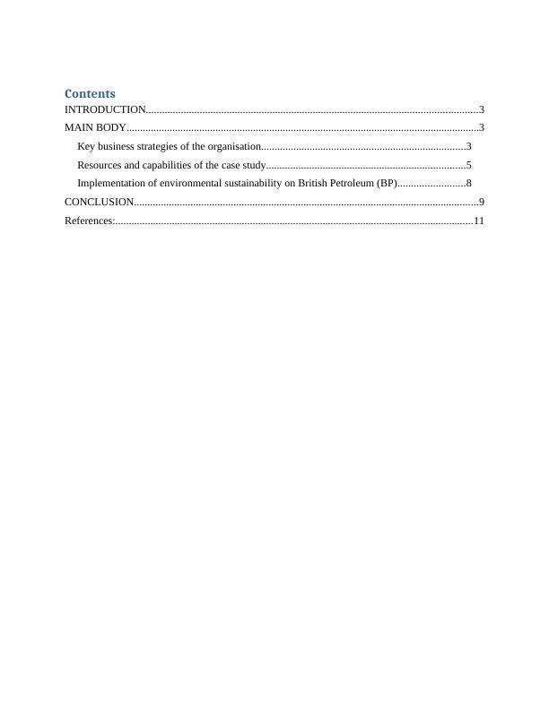 Internal Analysis of British Petroleum | Desklib