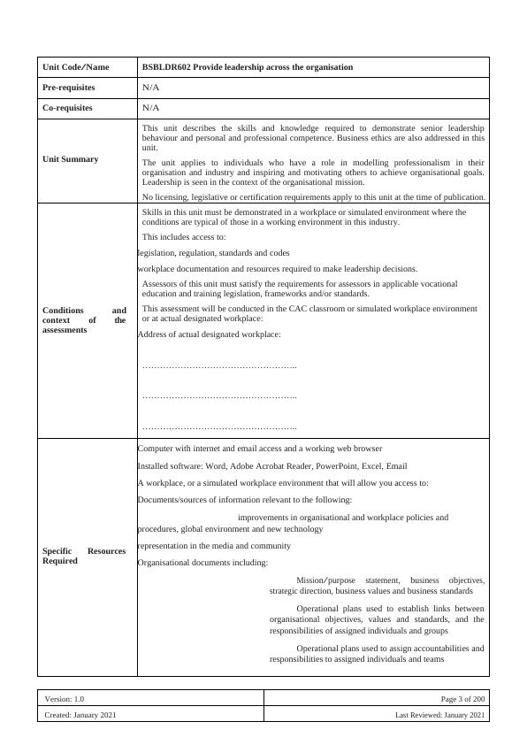 BSBLDR602 Assessment Booklet | Desklib