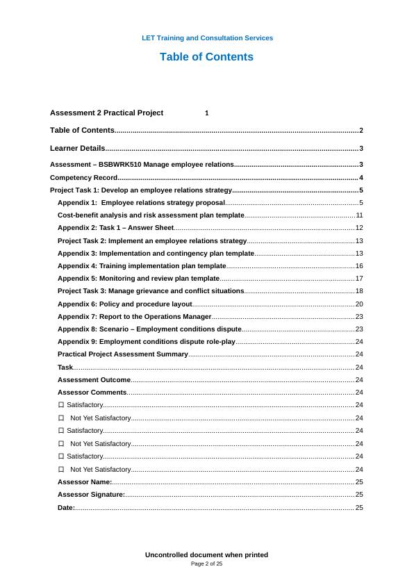 BSBWRK510 Assessment 2 Practical Project_2