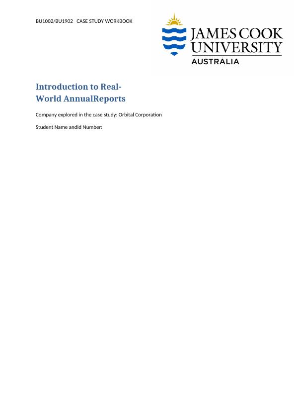 BU1002/BU1902 Case Study Workbook - Introduction to RealWorld ...