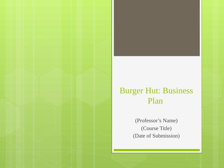 burger business plan introduction