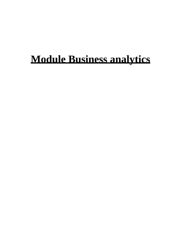 Business Analytics: Mathematical Model, Costing and Revenue Behaviour, Advertising Impact on Sales_1