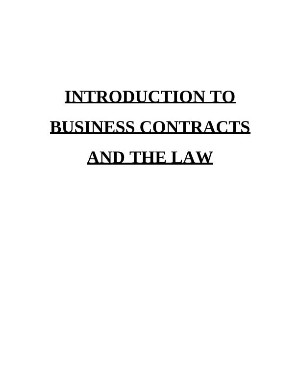 Introduction to Business Contracts and the Law_1