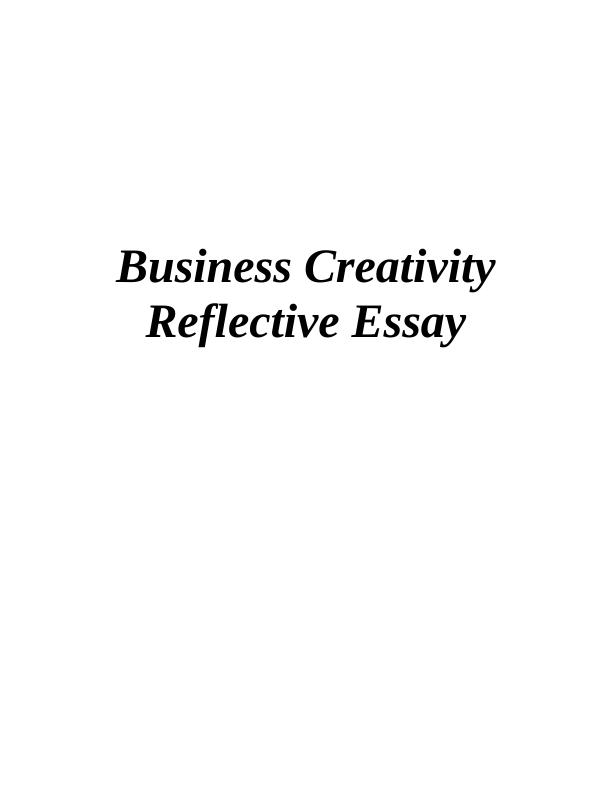 reflective essay on business