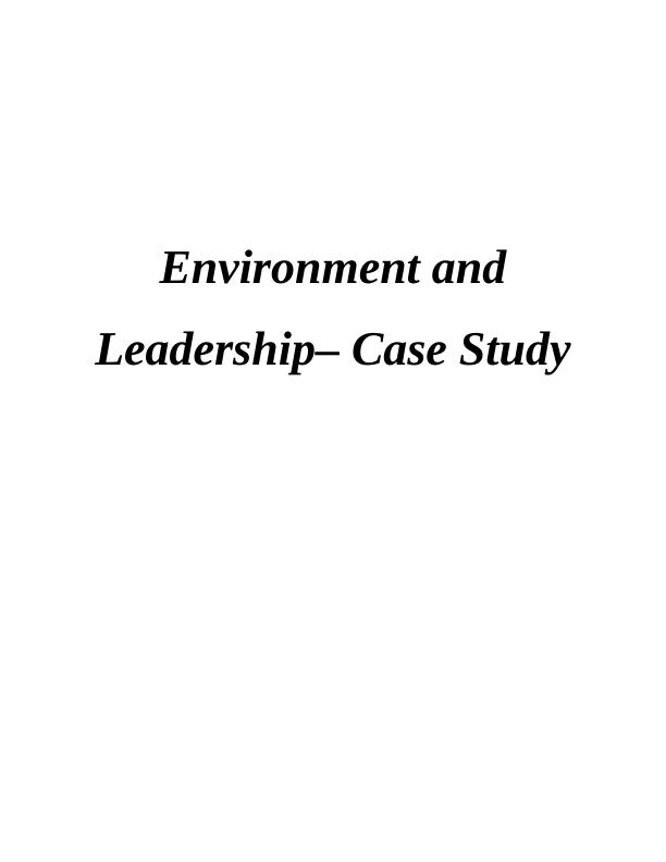 business environment case study with solution