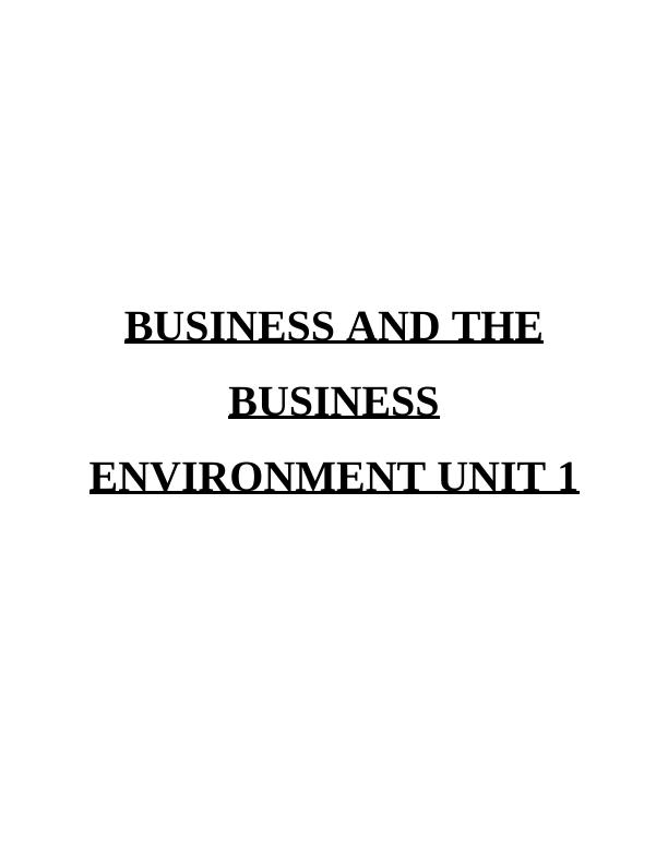 Business and the Business Environment: Overview of UK Retail Industry ...