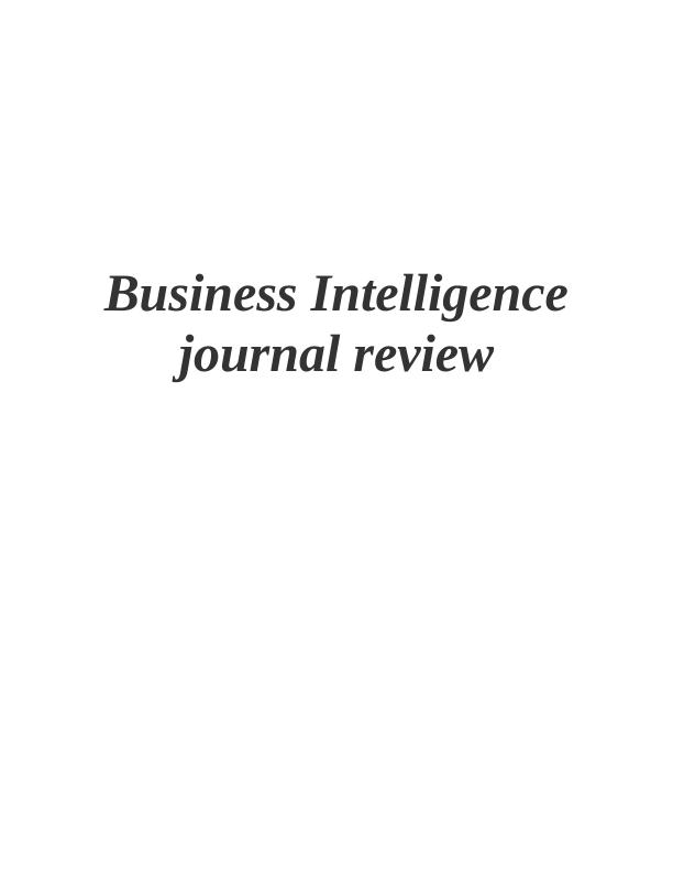 literature review business intelligence