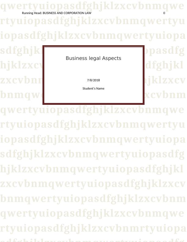 Business Legal Aspects: LLP and Directors' Duties_1