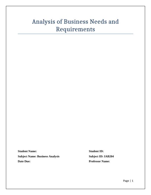 Business Analysis: Needs Assessment, Stakeholder Analysis, Root-Cause ...