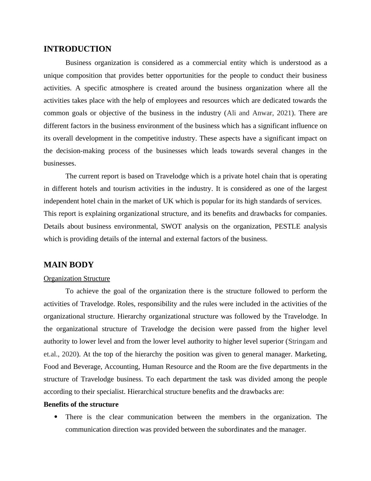 Understanding Business Organization and Environmental Analysis of ...