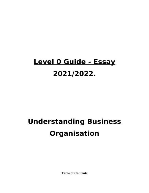 business organization essay introduction