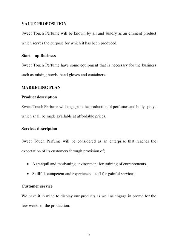 perfume making business plan pdf