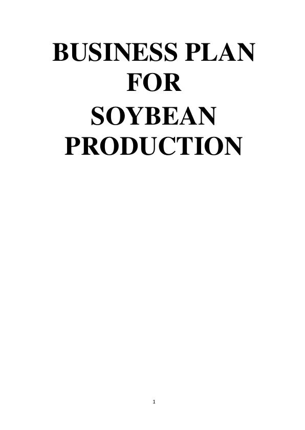 soybean oil business plan