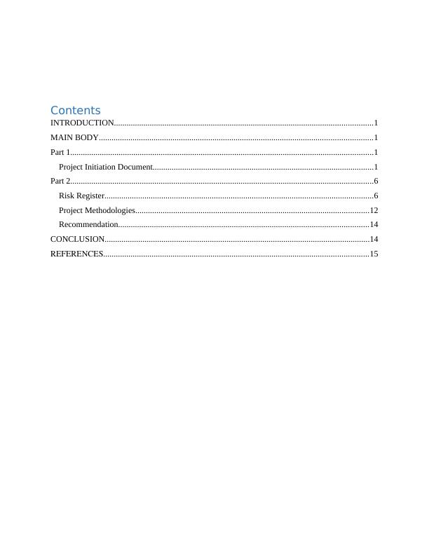 Business Project: Risk Register, Methodologies, Theories and ...