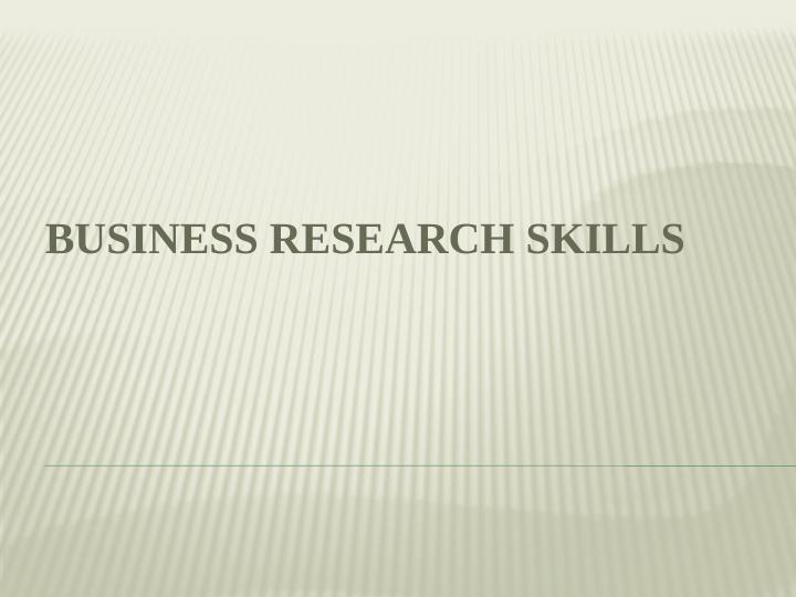 Business Research Skills for Work Life Balance_1