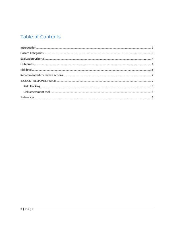 Business Risk Assessment: Hazard Categories, Evaluation Criteria, and ...