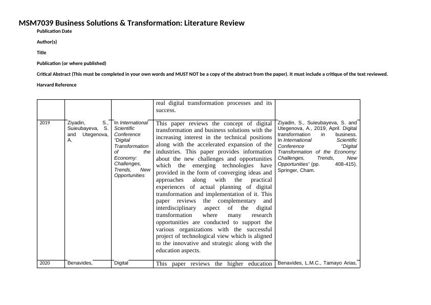 literature review on business education