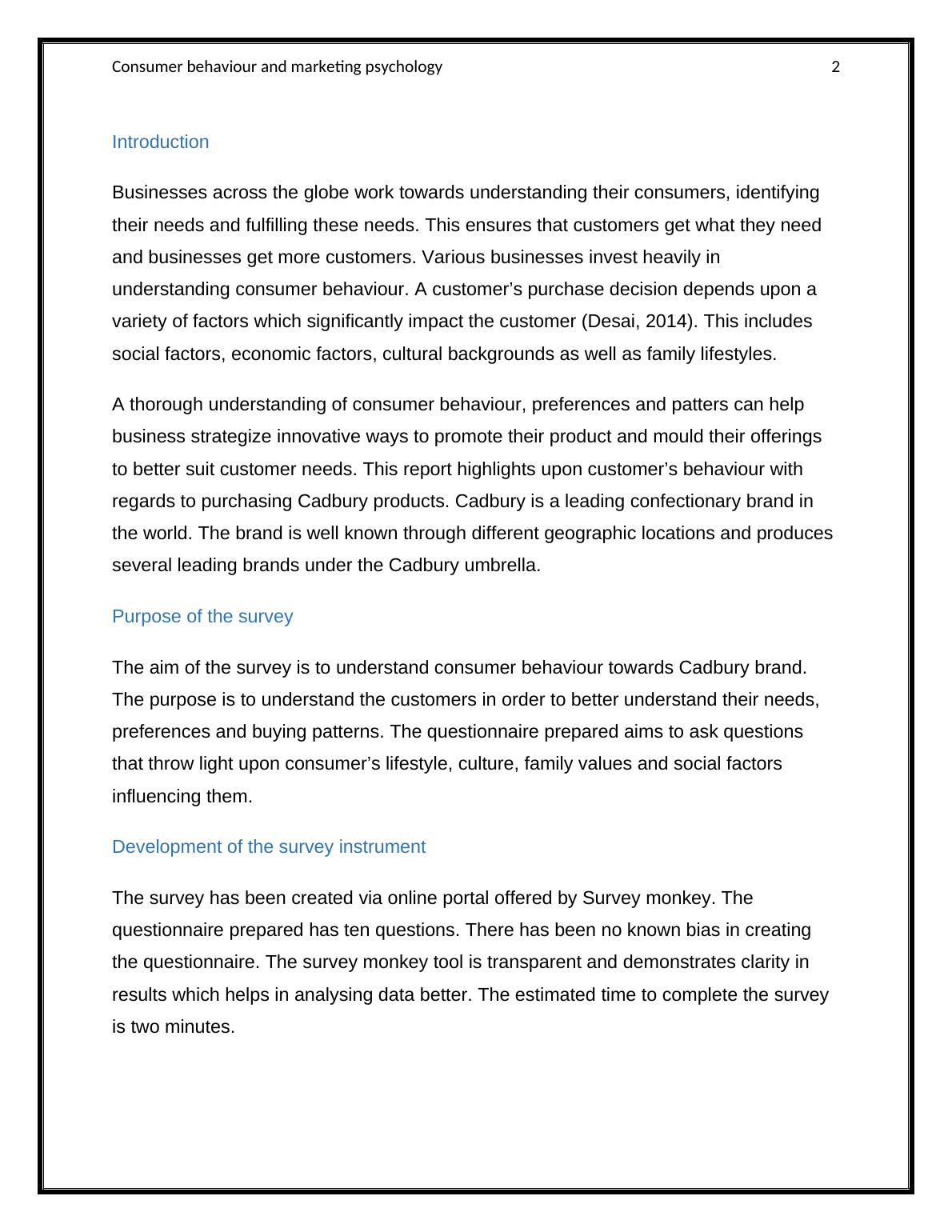 Understanding Consumer Behaviour towards Cadbury Products - Survey Analysis