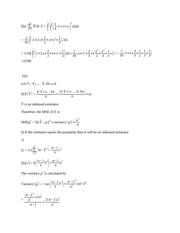 Calculation of Marginal PME, Variance, Covariance, MSE, Unbiased ...