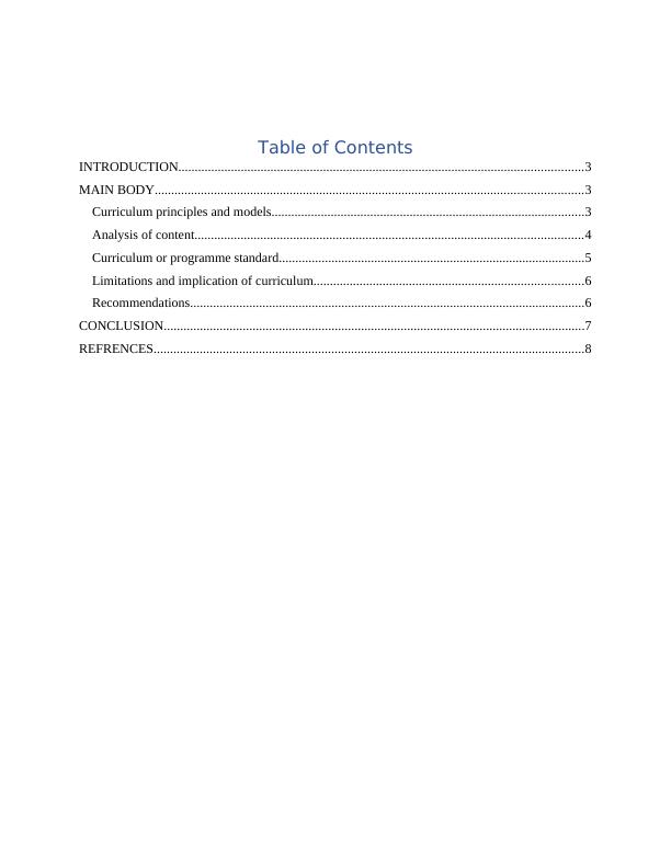 Curriculum Pedagogy Med1133 Critical Evaluation