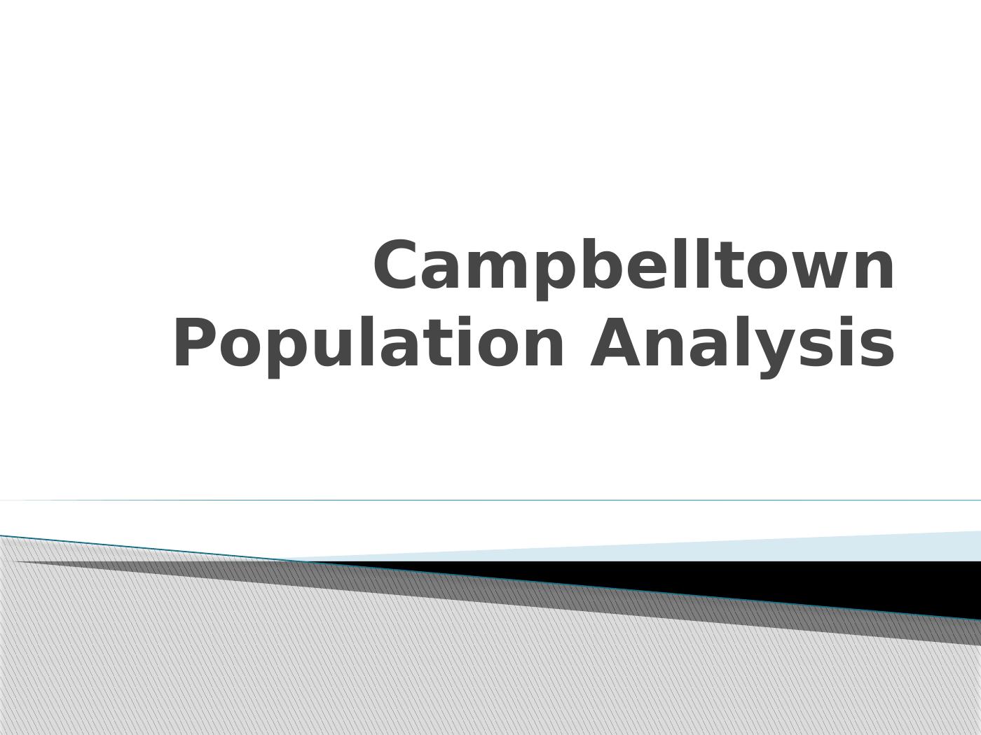 Population Analysis of Campbelltown Key Features and