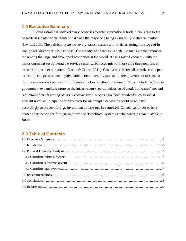 Canadian Political Economy Analysis and Attractiveness_2