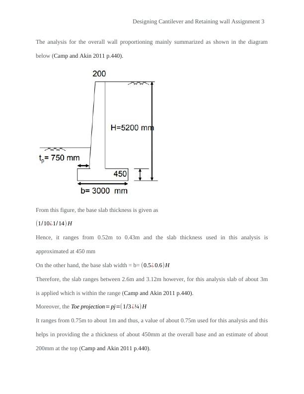 Designing Cantilever And Retaining Wall Assignment - Desklib