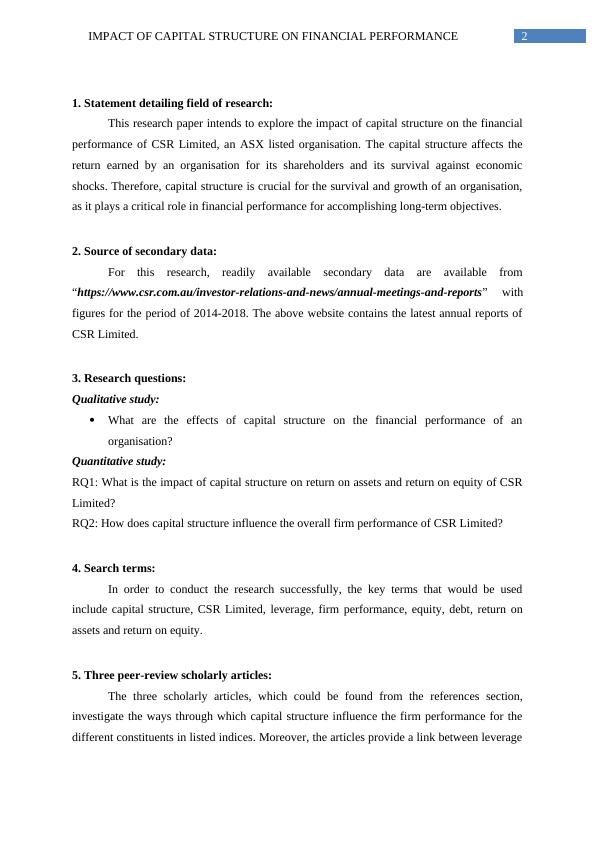 phd thesis on capital structure and financial performance