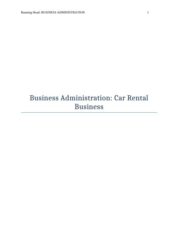 Business Administration: Car Rental_1
