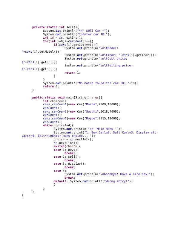 CarYardMIT162011 Class Implementation in Java_3