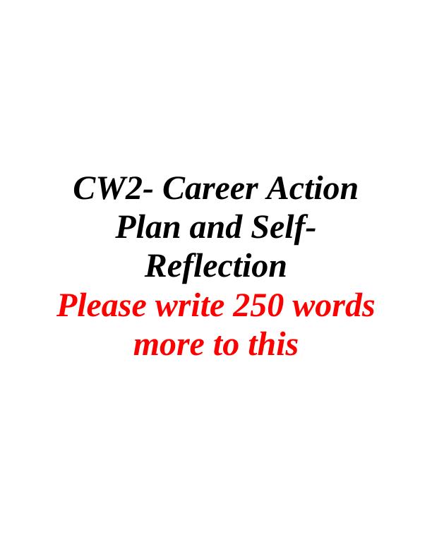 Career Action Plan and Self Reflection for Accountant_1
