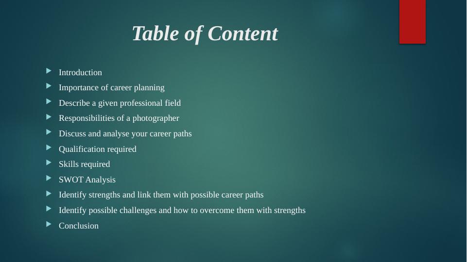 Career Planning for Photography: Qualifications, Skills, SWOT Analysis_2