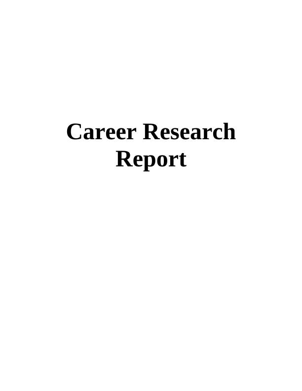 Career Research Report for Finance Profession | Desklib_1
