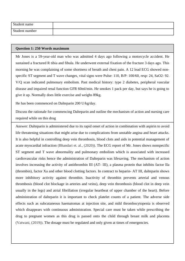 Case Scenario Questions for Medical Students Desklib